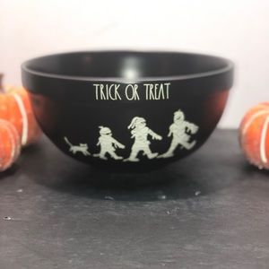 Rae Dunn Halloween Black TRICK OR TREAT Bowl